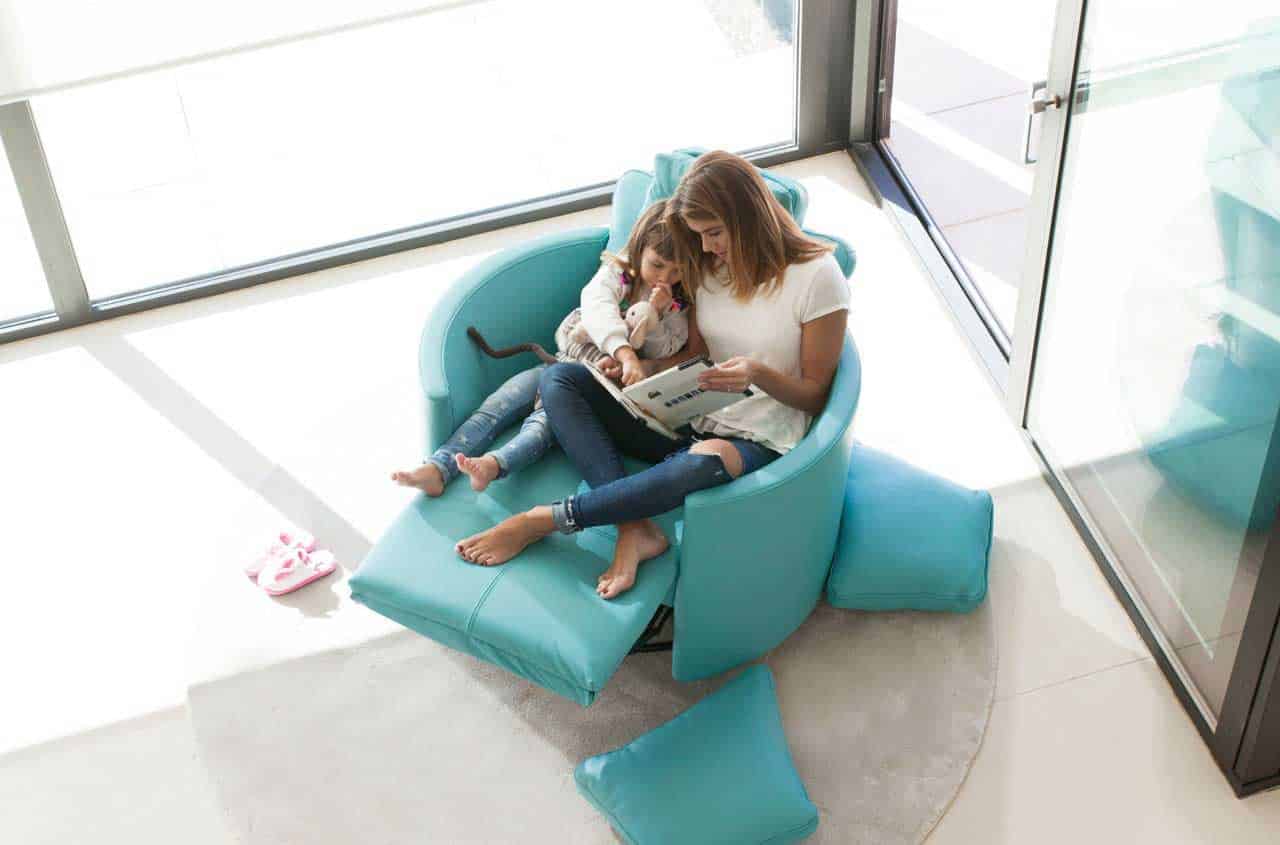 Fama Moonrise Leather Electric Recliner, Rocker, Swivel Mia Stanza