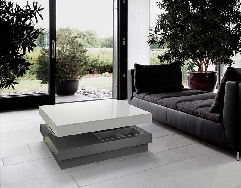 Celia Coffee Table from Akante - Lacquered Grey