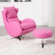 Fama Lenny pink leather swivel chair