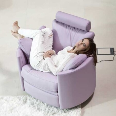 Moon chair leather from Fama