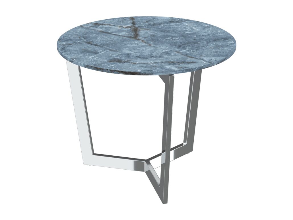 Tamara stainless steel side table - Blue Onyx Marble