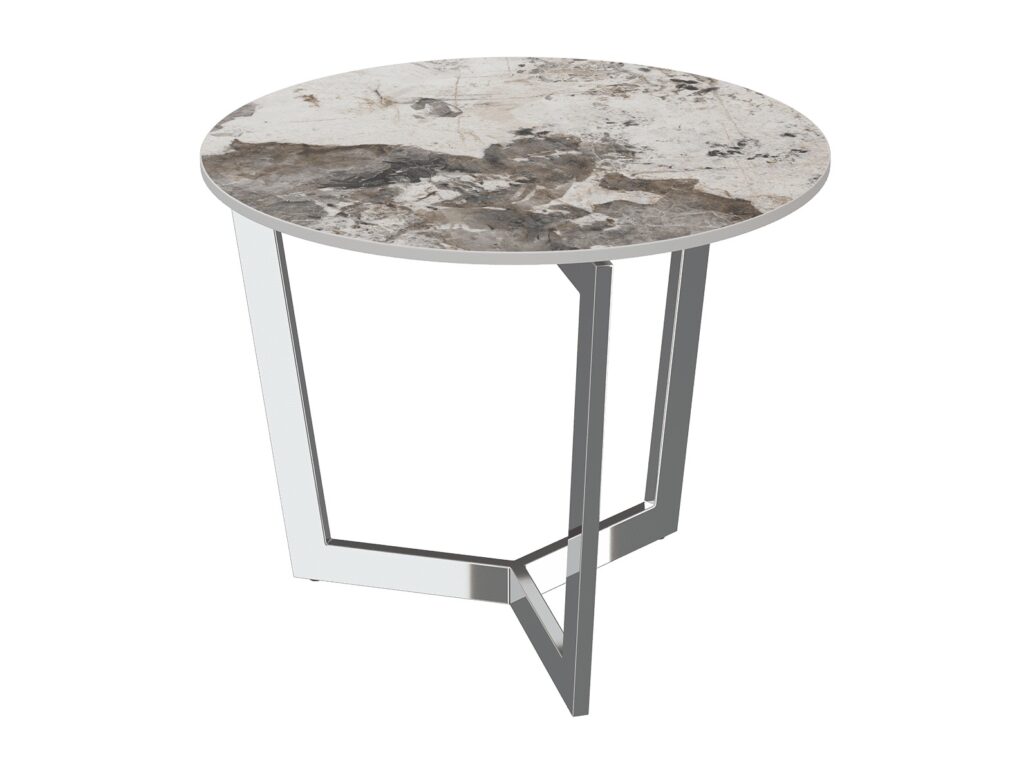 Tamara stainless steel side table - Calcatta Marble