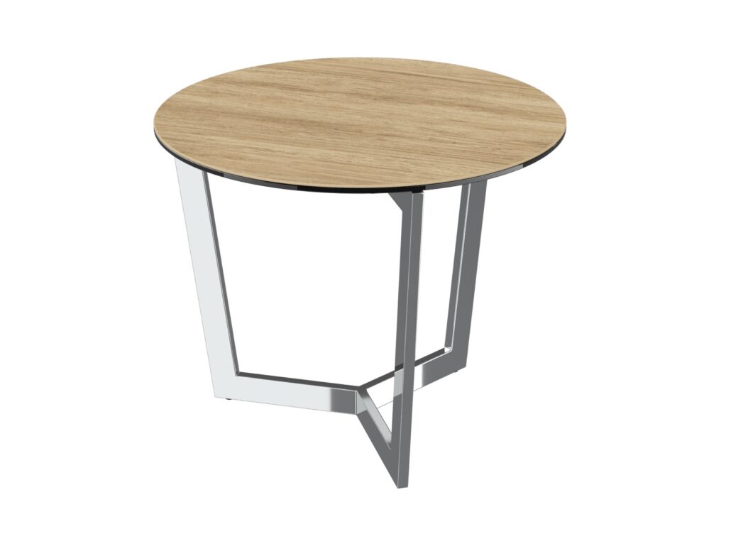 Tamara stainless steel side table - Ceramic Clear Oak