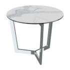 Tamara stainless steel side table - Matt Marble Ceramic
