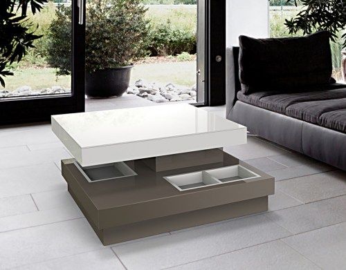 Celia Coffee Table from Akante - Lacquered Taupe