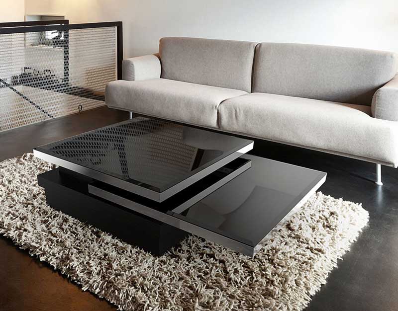Sigma coffee table from Akante - Black lacquered