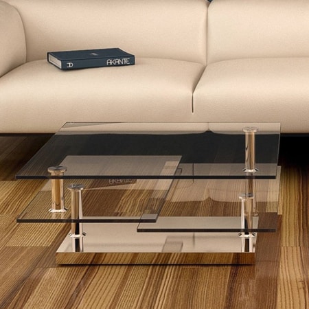Square coffee table from Akante - Clear Glass