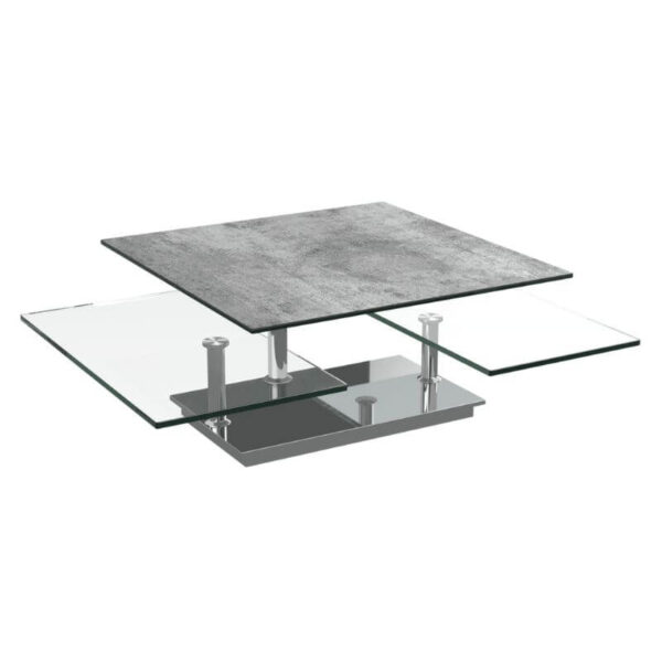 Square rotating coffee table - Silver Ceramic