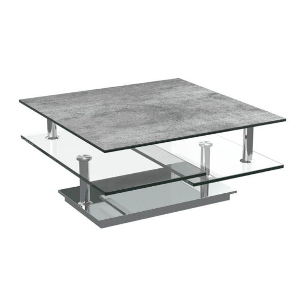 Square rotating coffee table - Silver Ceramic
