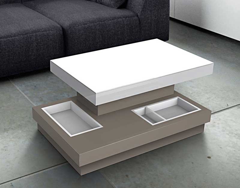 Celia coffee table from Akante - lacquered Taupe