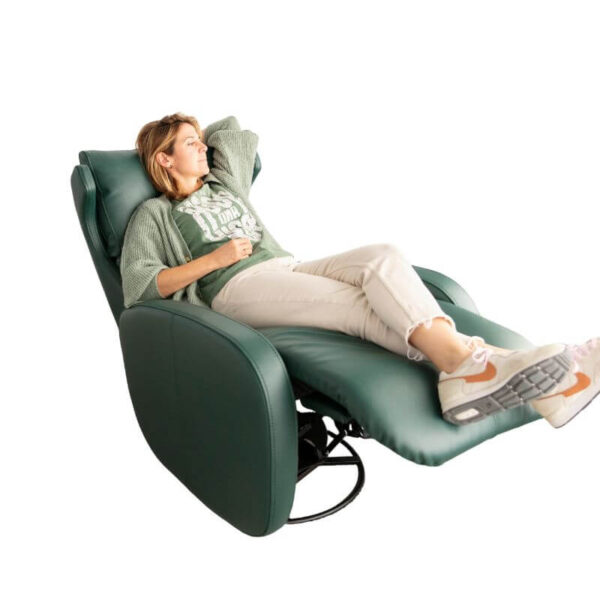 Kim - Green Leather Swivel & Recliner chair