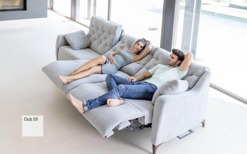 Avalon Fabric M+M 4 seater sofa By Fama 210cm (optional electric recliner) - Image 5