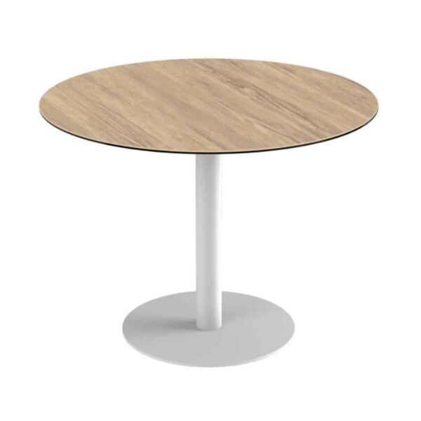 Orlando White Lacquered Base - Ceramic Oak top