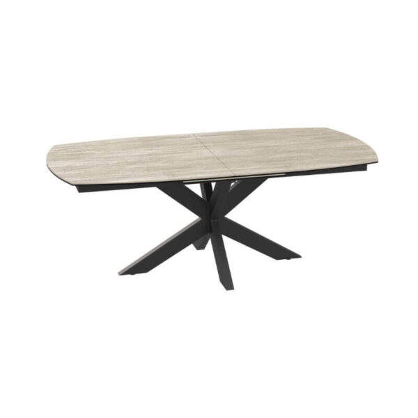 Phoenix extending dining table - Travertine Closed