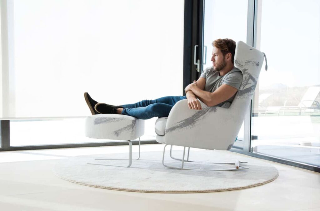Kangou Fabric Chair & Optional Stool from Fama - Image 4