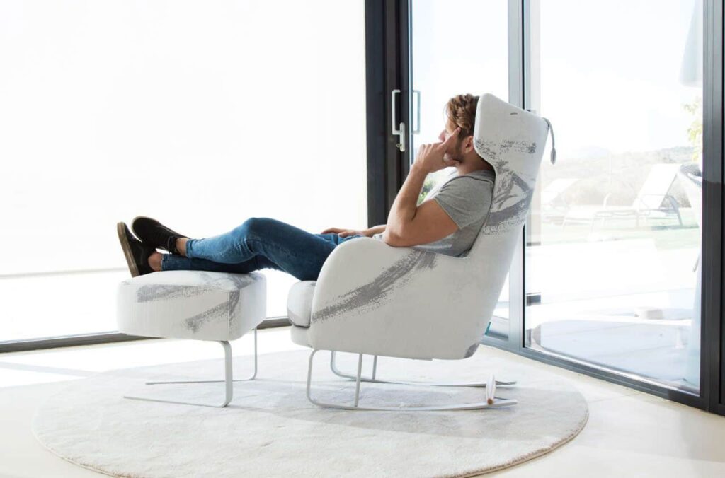 Kangou Fabric Chair & Optional Stool from Fama - Image 7
