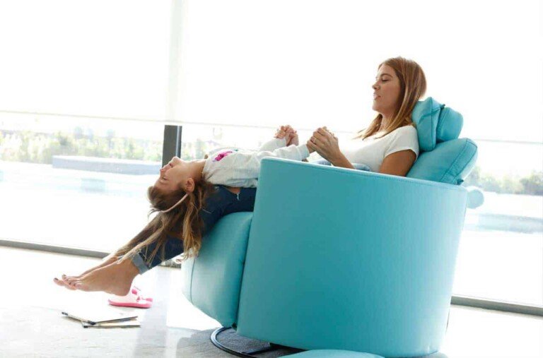 Fama Moonrise Leather Electric Recliner, Rocker, Swivel Mia Stanza