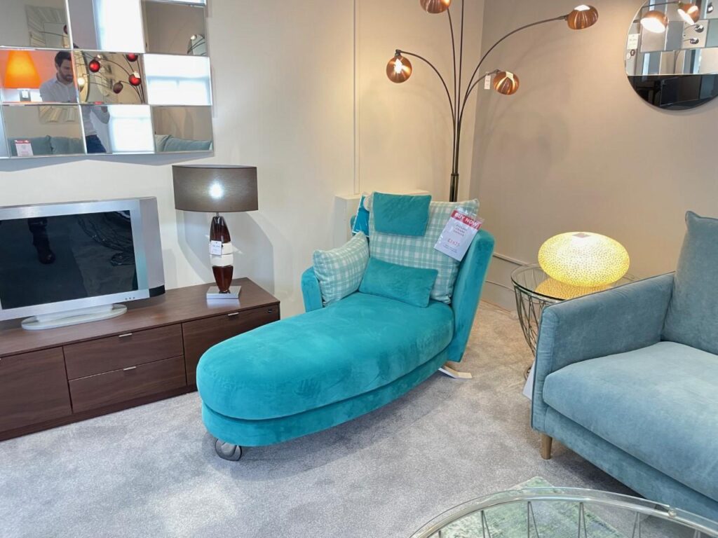 Display Model - Pauline Chaise Blue From Fama - Half Price
