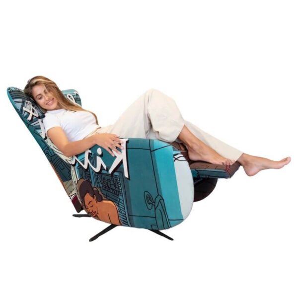 Mondrian modern Swivel & Recliner Chair from Fama