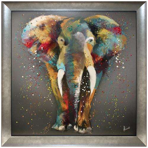 Large Multi Elephant II with Liquid Art from complete Colour