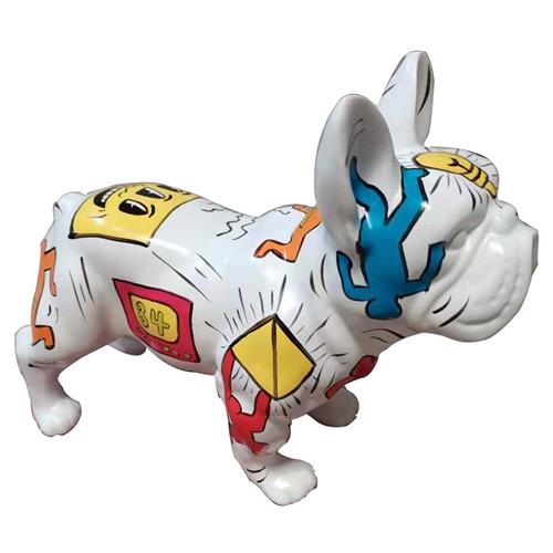 Pug White Cartoon Shapes Sculpture LB416 from LBA