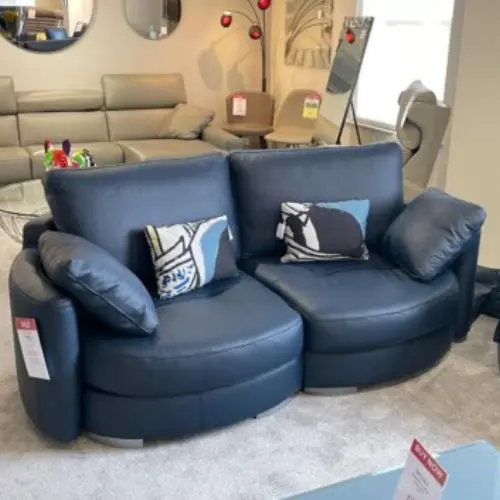 Navy deals leather furniture