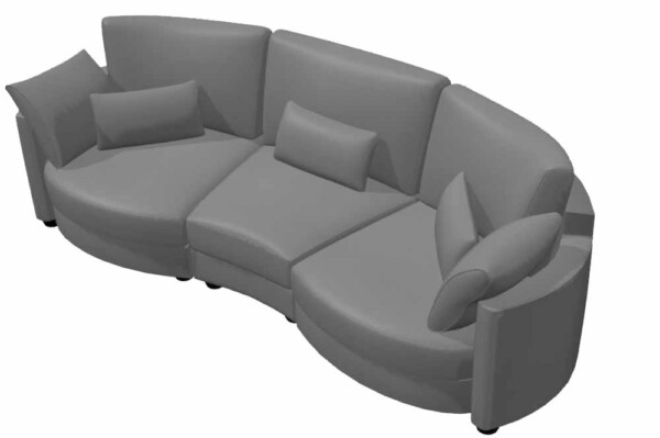 Afrika B1+L+B2 Leather – 4 seater sofa from Fama 273cm