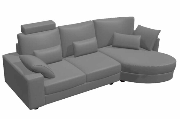 Afrika C1 + Z2 Leather – Chaise sofa from Fama 275cm