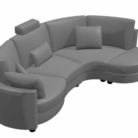 Afrika LB1 + R + P Leather – Chaise sofa from Fama 308cm