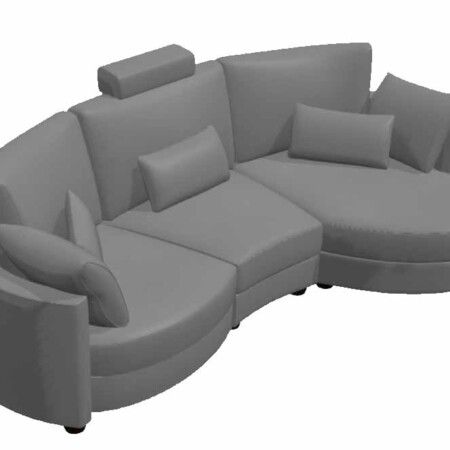 Afrika LB1 + Z2 Leather – Chaise sofa from Fama 282cm