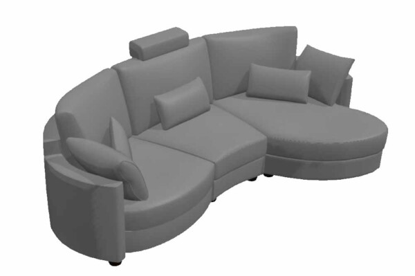 Afrika LB1 + Z2 Leather – Chaise sofa from Fama 282cm