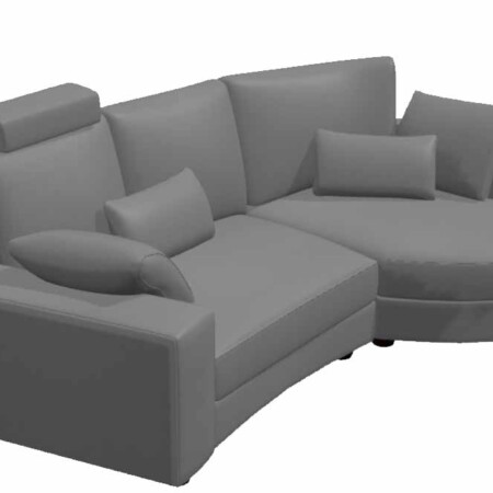 Afrika V1 + Z2 Leather – Chaise sofa from Fama 270cm