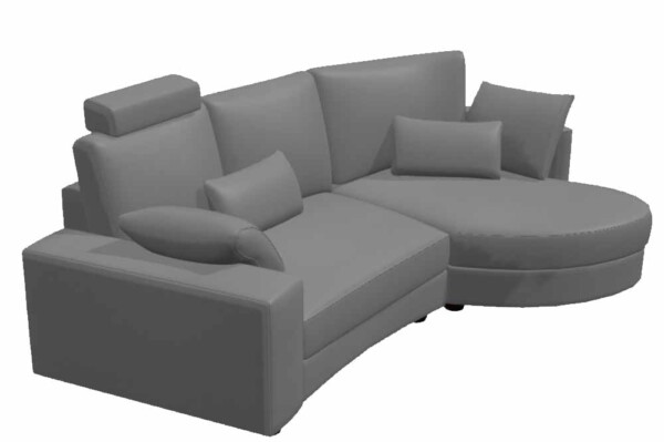 Afrika V1 + Z2 Leather – Chaise sofa from Fama 270cm