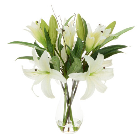 Lilies in flared vase