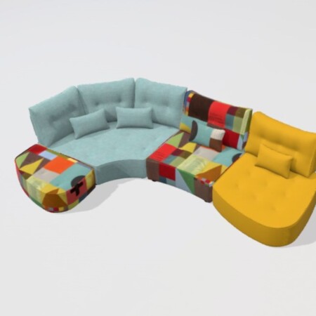 Arianne Love PT2+R+M+S2 Curved Corner Sofa
