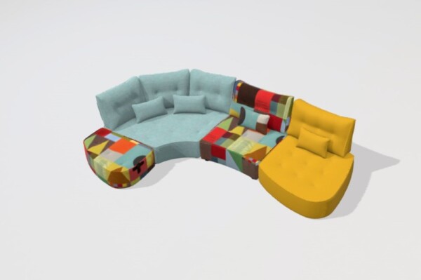 Arianne Love PT2+R+M+S2 Curved Corner Sofa