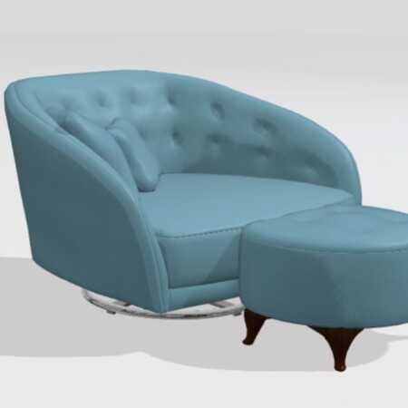Astoria You&Me Swivel Chair + Footstool LGT