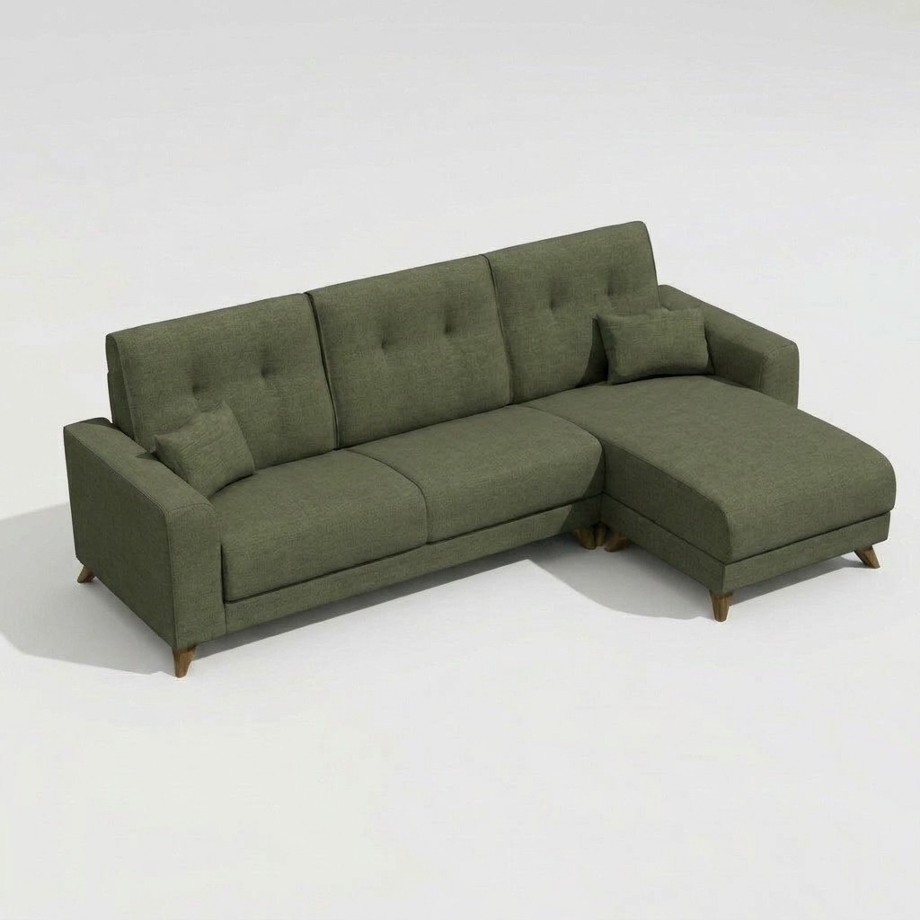 Bari Chaise Sofa Green RHF