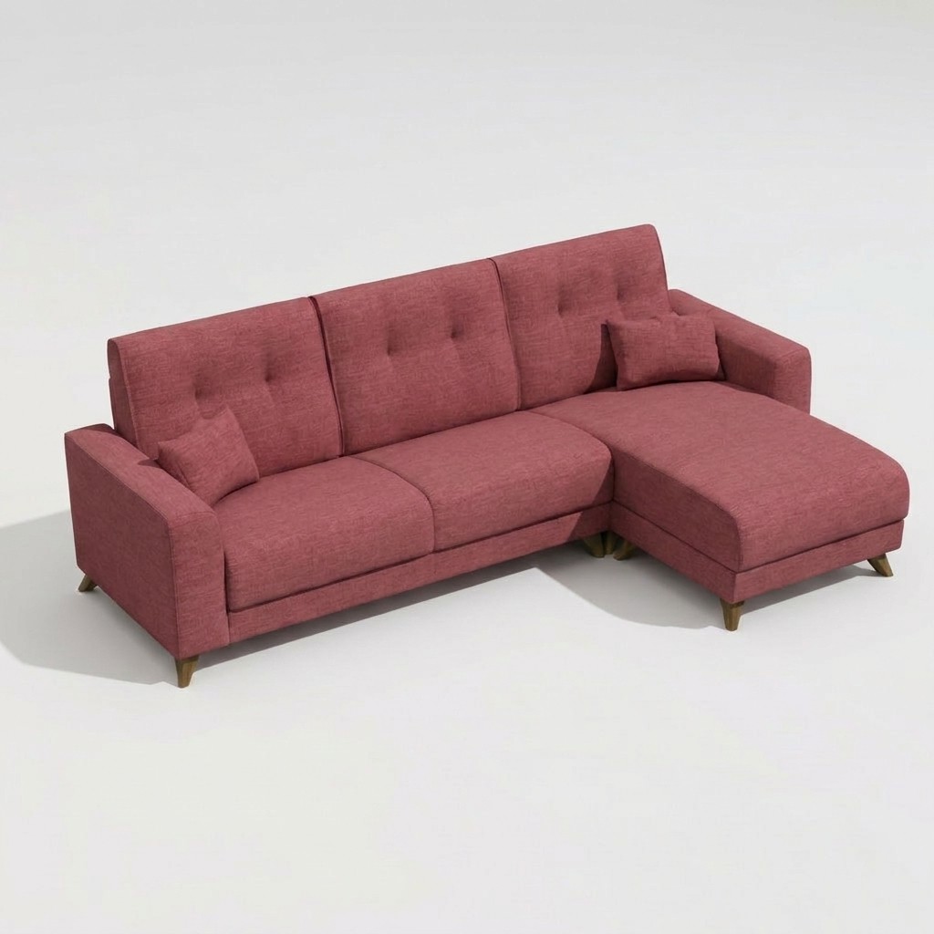 Bari Chaise Sofa Pink RHF