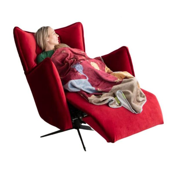 Simone - Modern Red Swivel Recliner