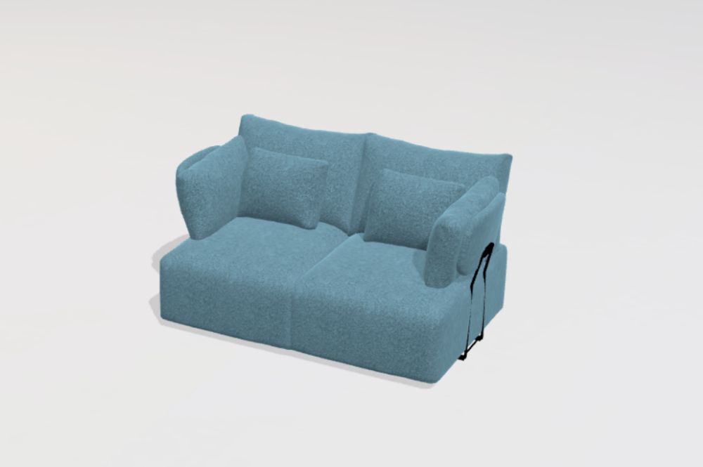 Teseo 2 seater sofa B+B with T arms from Fama