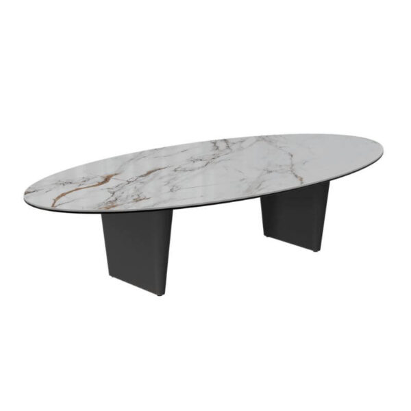 Goliath Coffee Table with Black legs & Fiorentino Marble Top