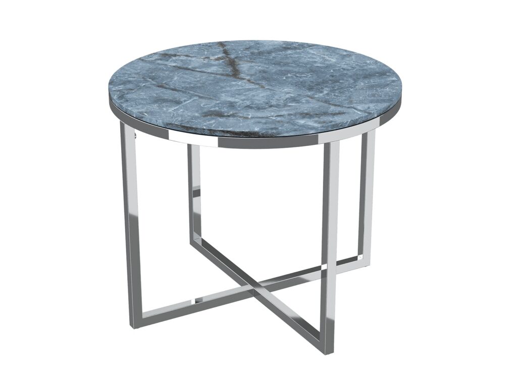 Talia Side Table stainless steel - Blue Onyx Marble