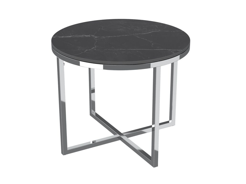 Talia Side Table stainless steel - Marquina Marble