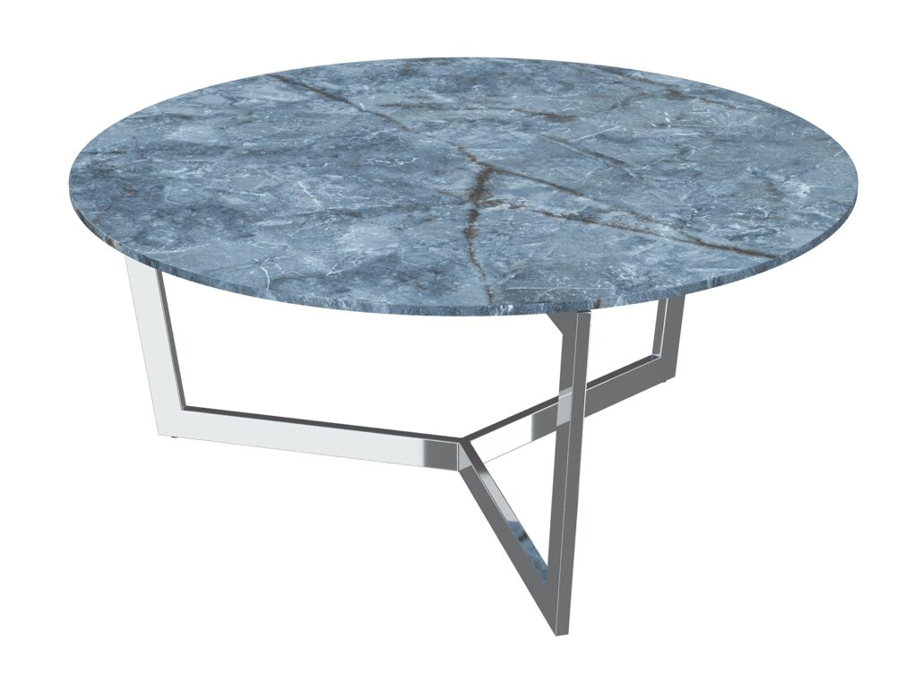 Tamara Stainless Steel Coffee Table - Blue Onyx