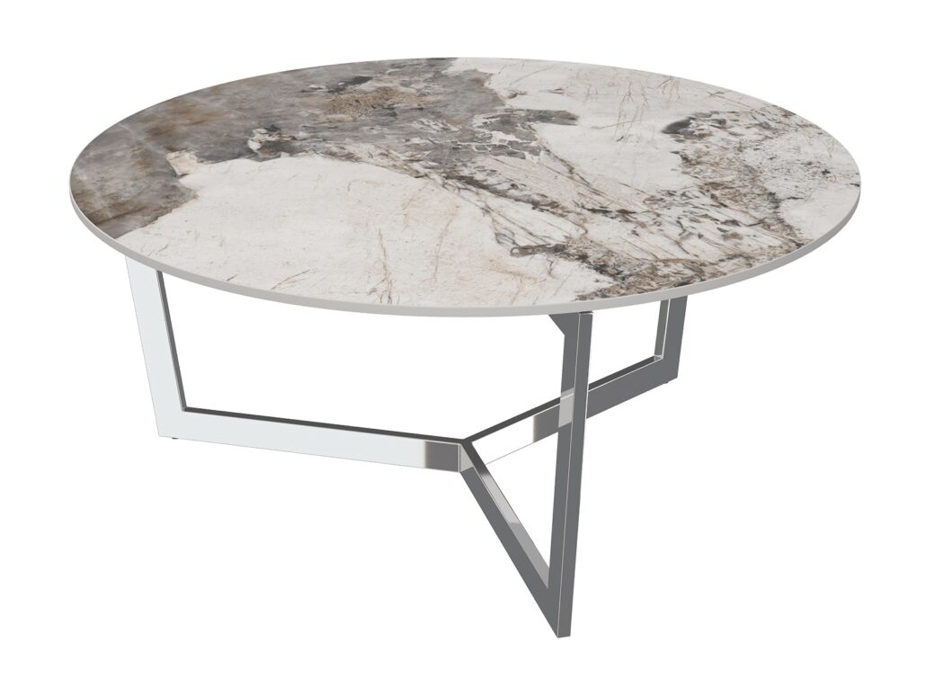 Tamara Stainless Steel Coffee Table - Calcatta Marble