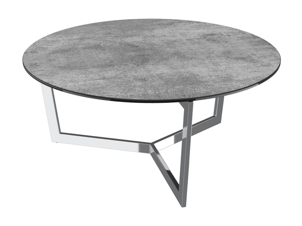 Tamara Stainless Steel Coffee Table - SIlver Ceramic