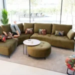 Green corner sofa