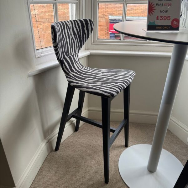 Helga Bar Stool in Zebra - Clearance Model