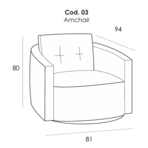 Gravina Swivel Armchair Spec